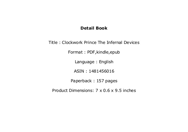 clockwork prince full book
